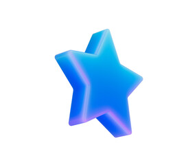Vibrant 3D blue star render with soft lighting, perfect for ratings and success. 3d illustration