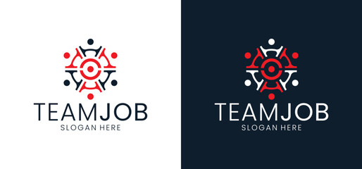 Illustration of a business community team logo icon. Vector design of abstract people and human family logo.