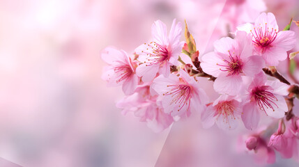 Beautiful Cherry Blossom Background with White Text Box for Message