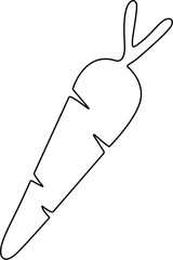 Elegant Contour Drawing of a Whole Carrot