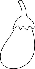 Minimalist Continuous One-Line Drawing of Eggplant 