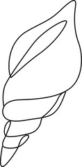 Minimalist Continuous Line Drawing of Rosy Wolf Snail