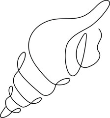 Minimalist Continuous Line Drawing of Rosy Wolf Snail