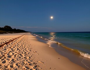 Bright Moon Over Calm Turquoise