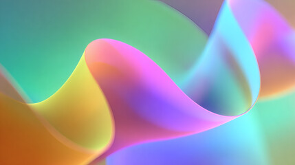 Modern Abstract Background with Flowing Colorful Light Ribbons and Smooth Gradient