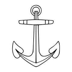 classic ship anchor line art vector