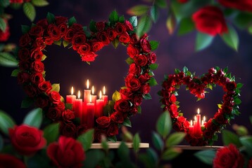 candles in the shape of heart in valentine