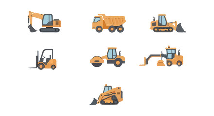 Construction Equipment Vector Graphics Heavy Machinery Icons