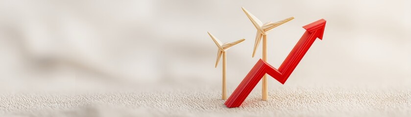ESG Financial Forecast Insights, Wind turbines beside a rising graph symbolizing growth and sustainability in renewable energy.