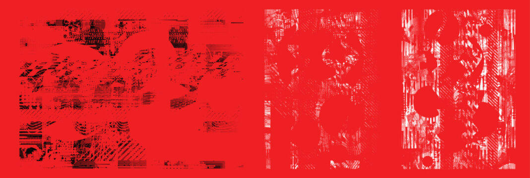 Set of grunge texture vector overlays with unique style for modern design,posters and digital layouts.Combined and mixed layered background for digital design. Vector backgrounds collection.