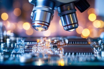 Microscope for inspecting complex electronic boards in a laboratory