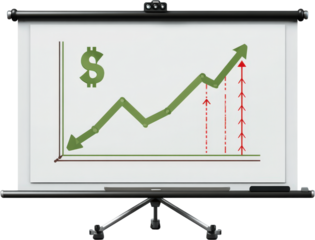 A Line Graph Showing Increasing Dollar Value with Arrows