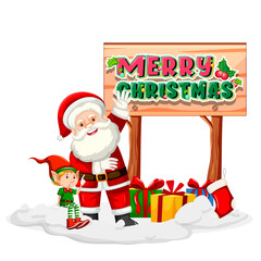 santa claus with christmas tree