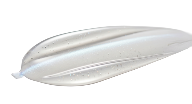 Ultra thin serum smear subtle highlight on white