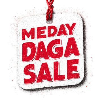 Meday daga sale tag isolated on transparent background, perfect for advertising and promotion campaigns