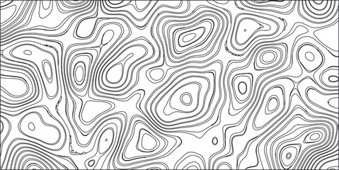 Black and white abstract topographic map-like pattern with swirling contour lines creating organic, fluid shapes and a sense of depth and movement for graphic design