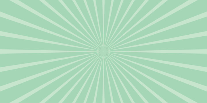 Mint green background with radiating light rays emanating from the center, creating a classic sunburst or starburst effect for retro or energetic designs