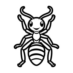 Glyph style icon representing an ant specie