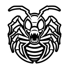Filled style icon depicting an insect