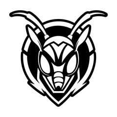 Glyph style icon representing an ant logo