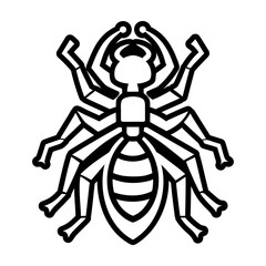 A solid style icon showing an ant symbol