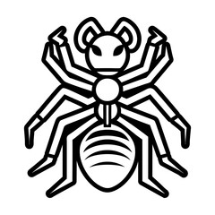 Filled style icon depicting an ant creature