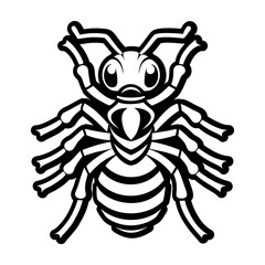 Glyph style icon representing an ant logo