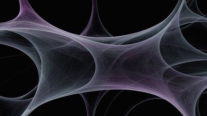 Abstract Cellular Web: An intricate, digital rendering of interconnected cells in delicate hues of white and purple. The composition exudes a sense of fluidity and depth.