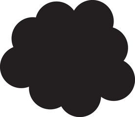 Simple black silhouette icon of a  cloud