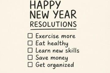 New Year resolutions checklist illustration background