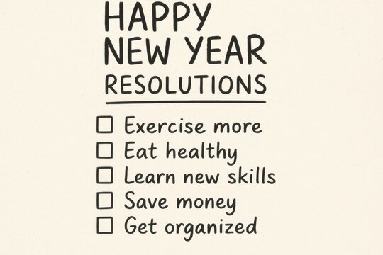 New Year resolutions checklist illustration background