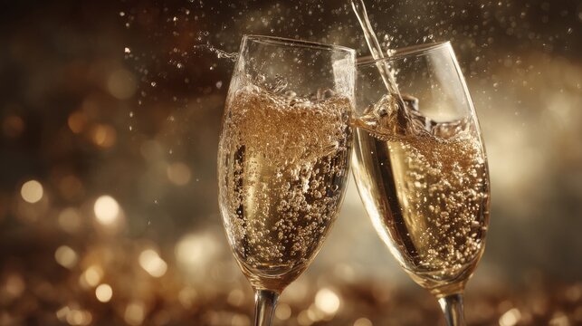 Career milestones joyful reflections with clinking champagne in the office