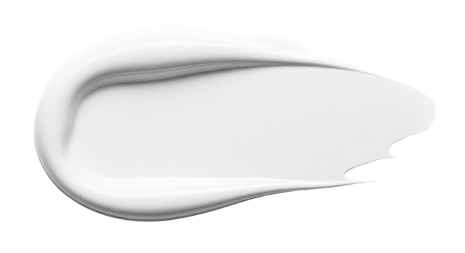 Pure glossy smear with ultra bright highlight edges on white