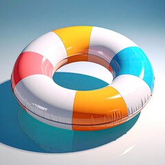 Colorful striped life preserver, simple summer float