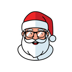 Cheerful santa claus character illustration with stylish glasses for holiday season themed designs
