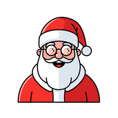 Festive holiday cheer: a minimalist illustration of santa claus spreading joy and goodwill