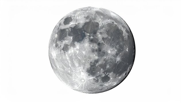 Detailed grayscale moon with craters and texture