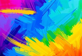 Obraz premium Dynamic interplay of vibrant, textured brushstrokes forming an abstract pattern, abstract art, texture