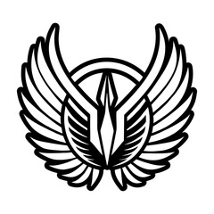 A solid style icon showing a bird plumage