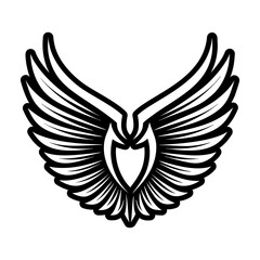 Fototapeta premium A solid style icon showing a wings logo