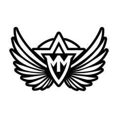 Obraz premium A solid style icon showing a wing emblem