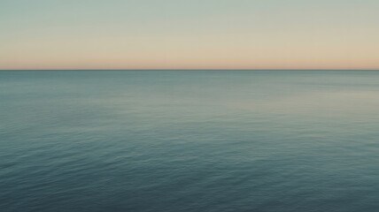 Obraz premium Minimalist Teal Seascape with Soft Gradient Dawn Sky