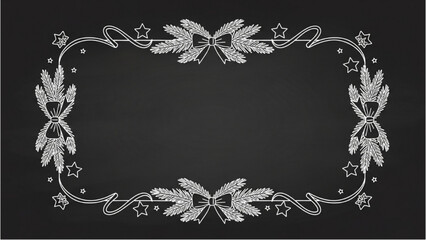 Chalkboard Style Festive Frame with Stars and Ribbons © Stock Image Zone