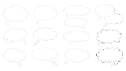 Diverse Collection of Hand-Drawn Speech and Thought Bubbles for Creative Communication Concepts and Visual Storytelling