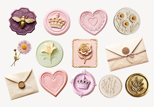 Elegant Wax Seal Designs Element Set