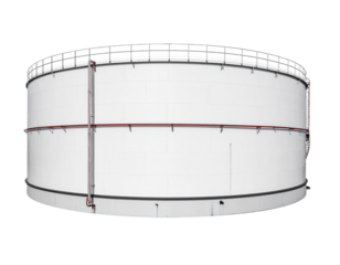 Isolated Horizontal Storage Tank for Industry Application, with No People Around