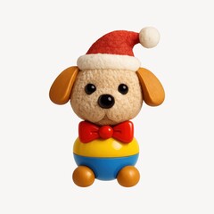 Cute festive dog toy illustration.