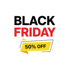Black Friday sale with fifty percent discount for your retail promotion