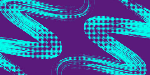 Abstract Sports Background with Blue and Purple Brush Texture and Halftone Effect. Grunge Background for Banner or Poster Design