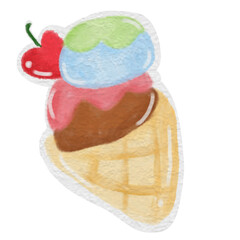 Valentine's Day ice cream, chocolate flavor, cherry heart 